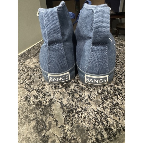 Bangs Kids Blue Canvas High Top Sneakers Moon Phases Graphic Size 5 Men 6.5 Wm - Picture 2 of 4